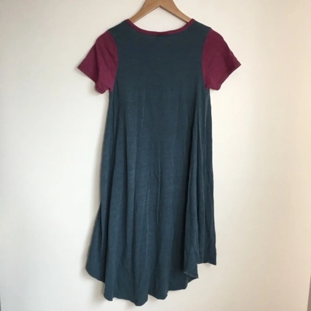 Lularoe Carly high low Swing Dress color block Short Sleeve Womens Size … - Picture 4 of 5